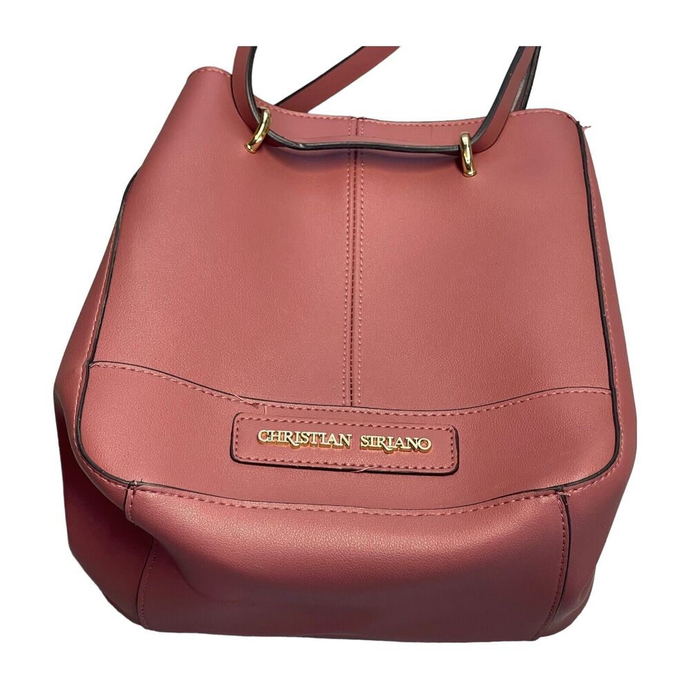 Christian Siriano for Payless Womens Handbag Pink Faux Leather Snap Shoulder Bag - Picture 2 of 11